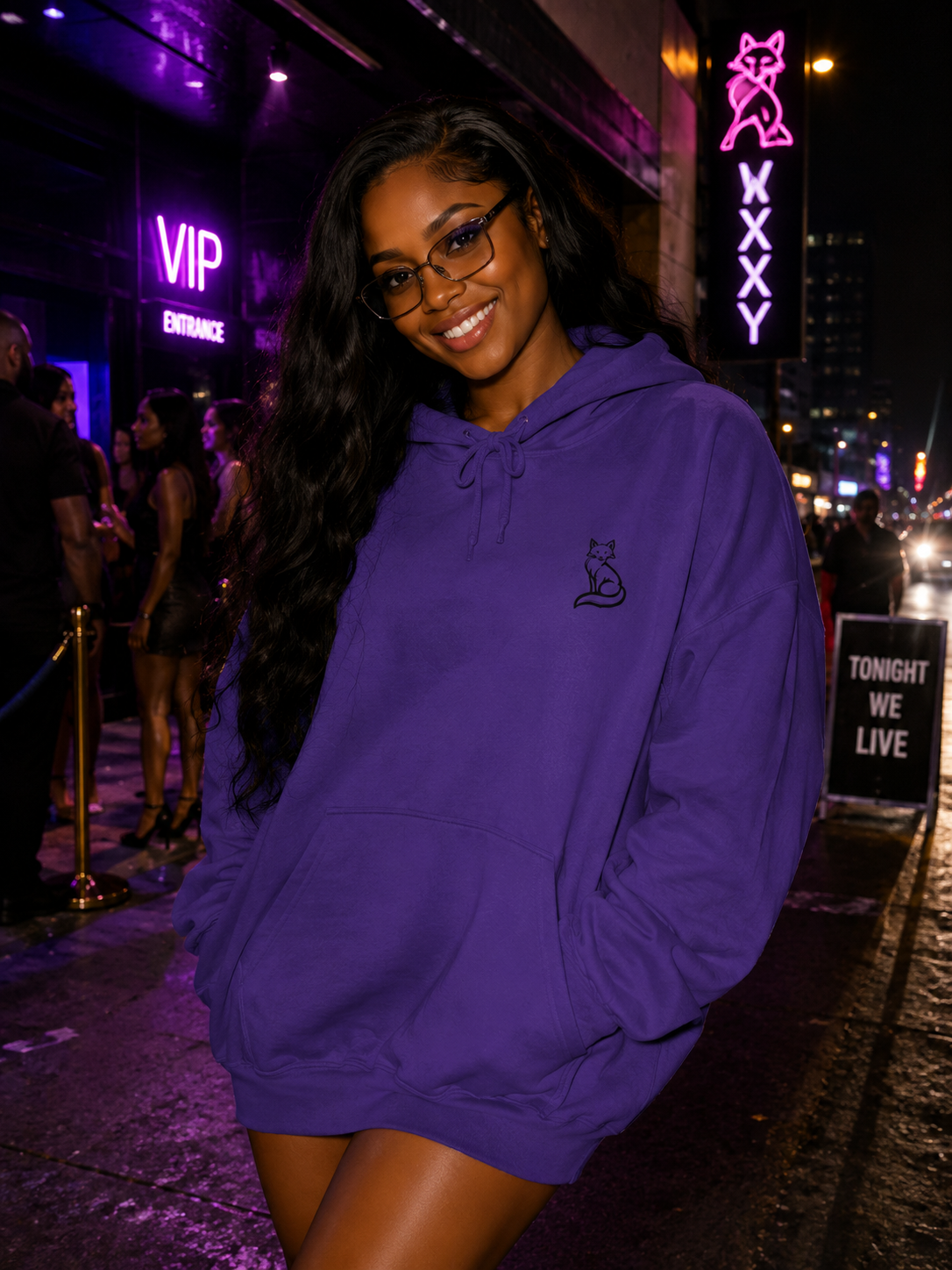Will's Collection – Purple "Heart of the Music" Women's Premium Pullover Hoodie**