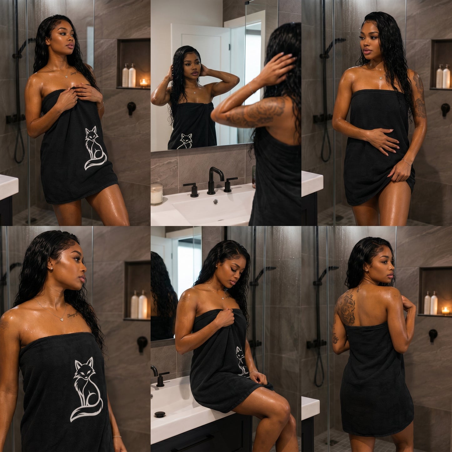 Foxxxy Lyfestyle Signature Rally Towel | Premium Black Cotton Towel