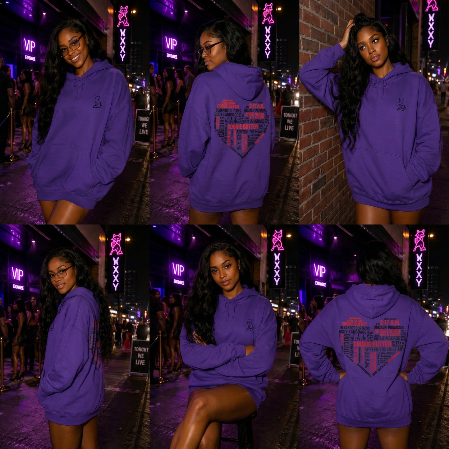 Will's Collection – Purple "Heart of the Music" Women's Premium Pullover Hoodie**